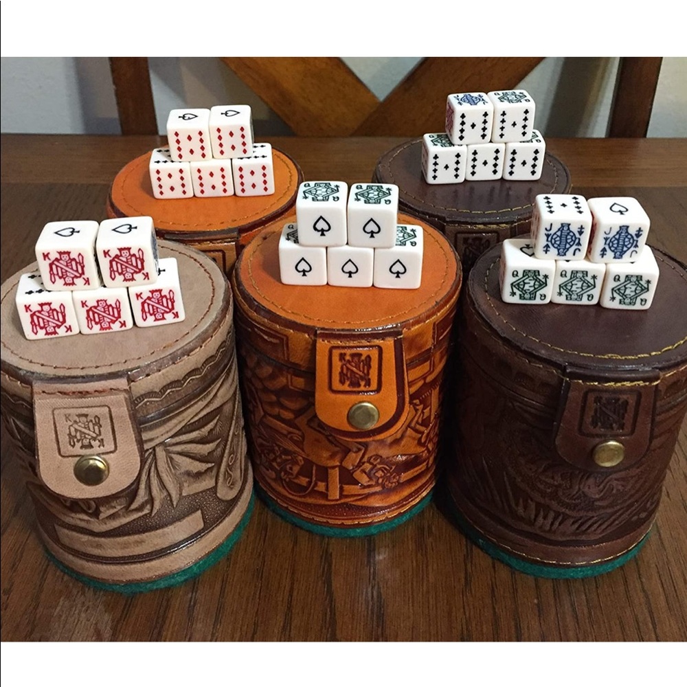 Cubilete Leather Dice Cup Game Made In Mexico-New